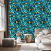 Turquoise, Sea and Gold Ink Wallpaper for Living Room and Bedroom 50x1000