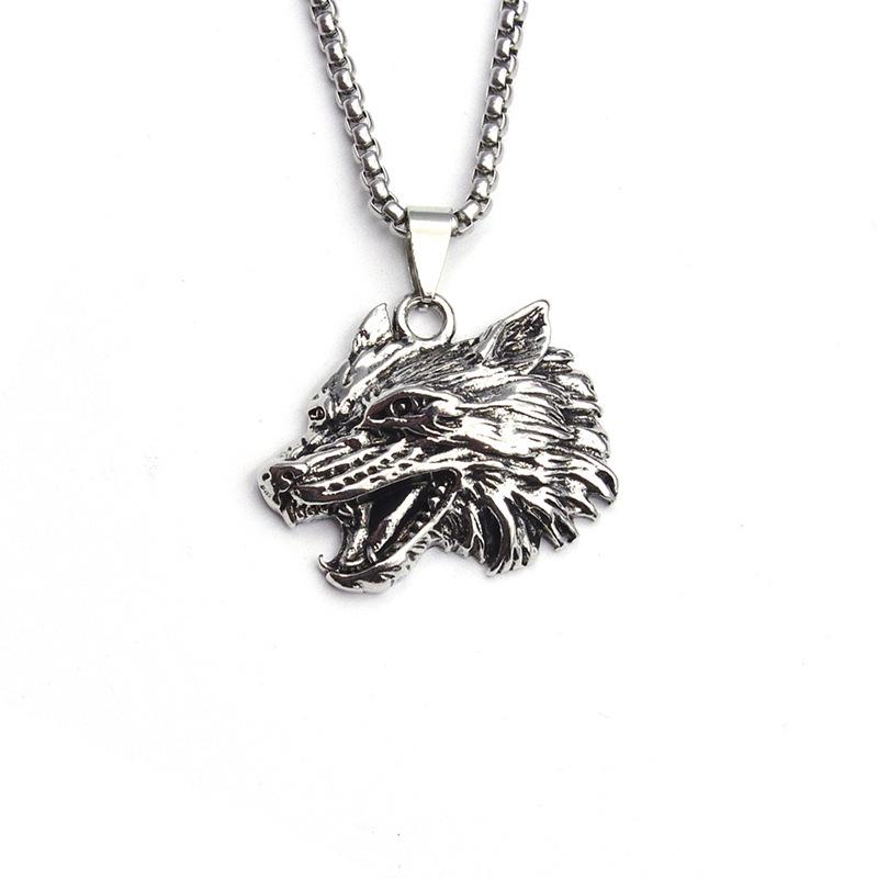 Dragon Bone Chain: Stainless Steel Viking Axe & Celtic Wolf Pendant Necklace 2024