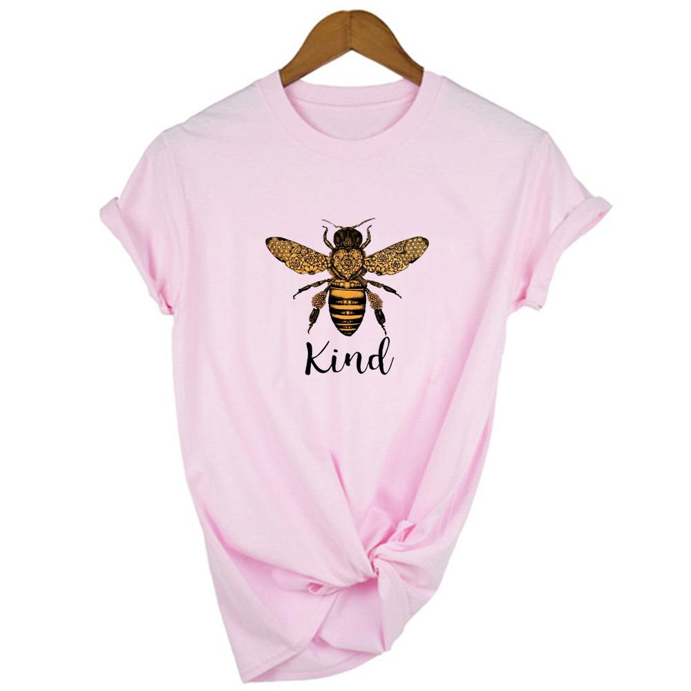 Bee Kind Print Graphic Tees Women Summer Short Sleeve Female T Shirt Mujer Camisetas Aesthetic Harajuku