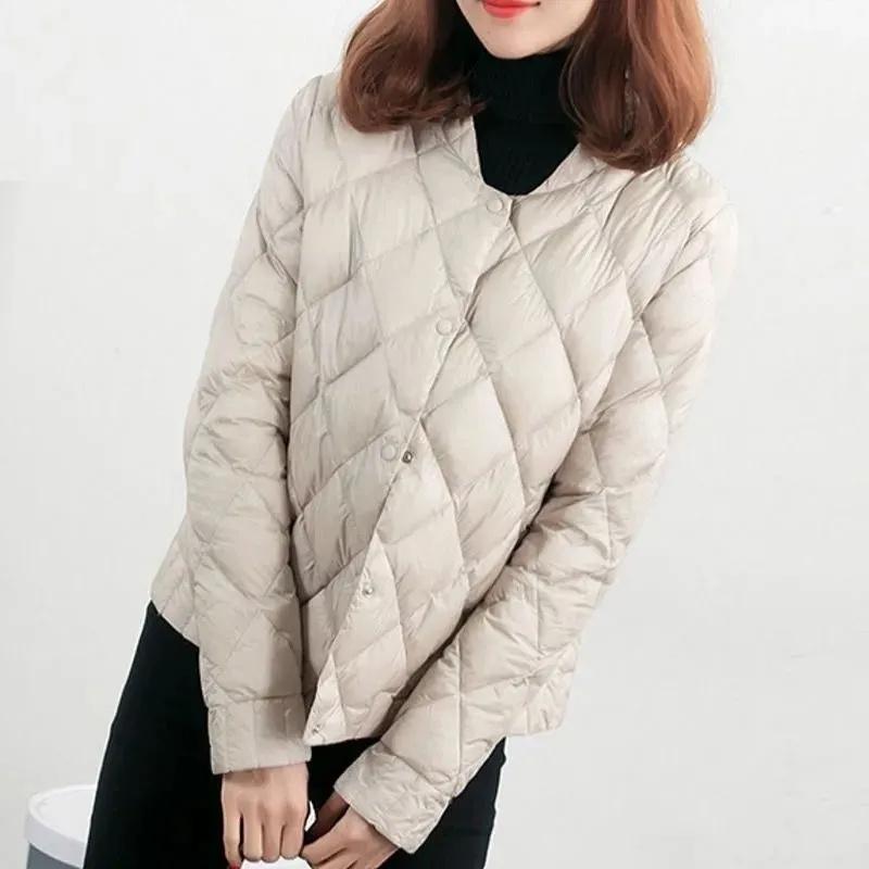 Female Autumn Short Jacket Parkas Women's Winter Stand Collar Warm Jacket