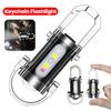 Rechargeable Keychain Flashlights 800 Lumens COB LED Work Light 7 Modes Emergency Keychain Light for Walking Hiking Emergency
