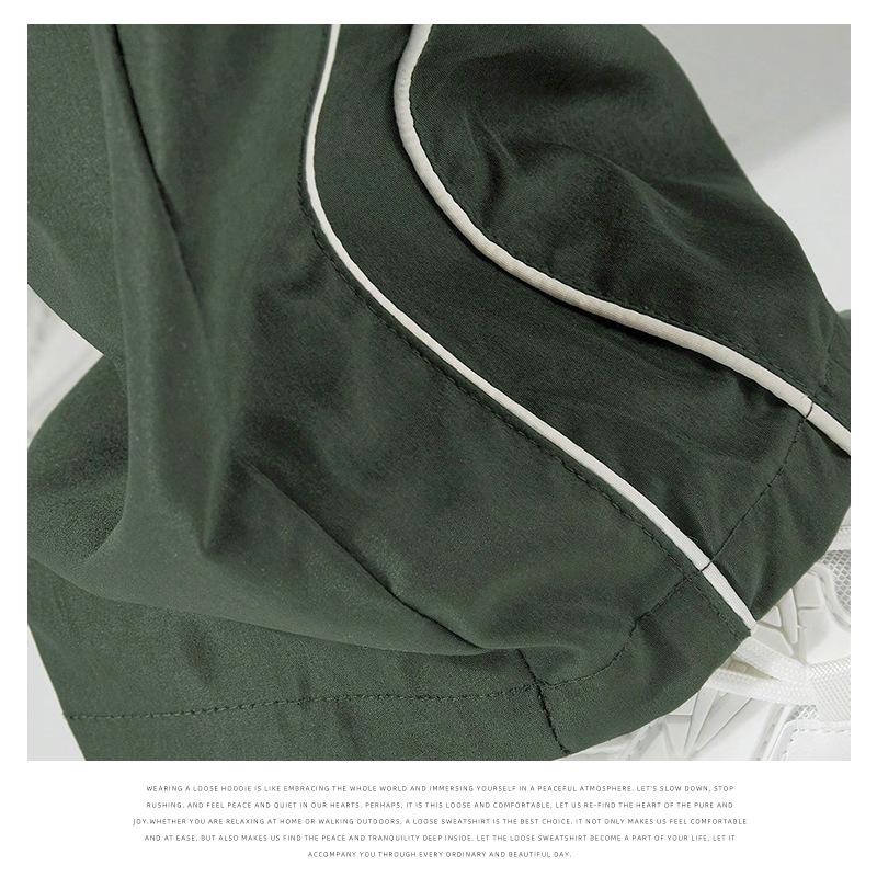 European-Size Men's Retro Sports Casual Pants - High Street Hong Kong Style, Loose Straight Leg