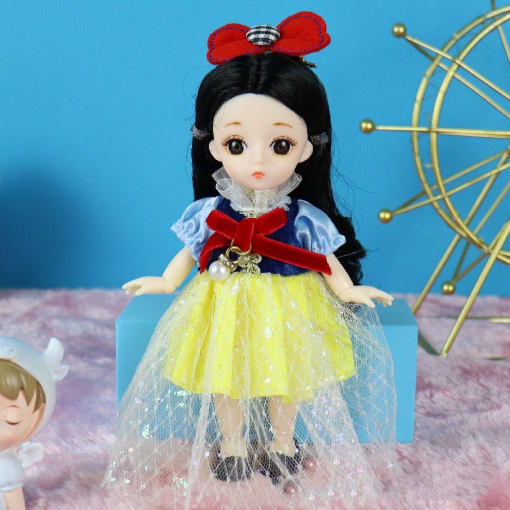 Attractive Eyes 17Cm Bjd Doll With Clothes Long Hair Elegant Princess Dress Up Bjd Dolls With Wig Make Up Anime