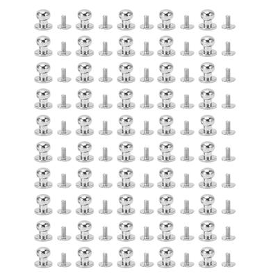 50 sett Rundhodede skruer 10x8mm DIY Dekorering Kobber Lettvekt Skruepost Feste for Vesker Sko