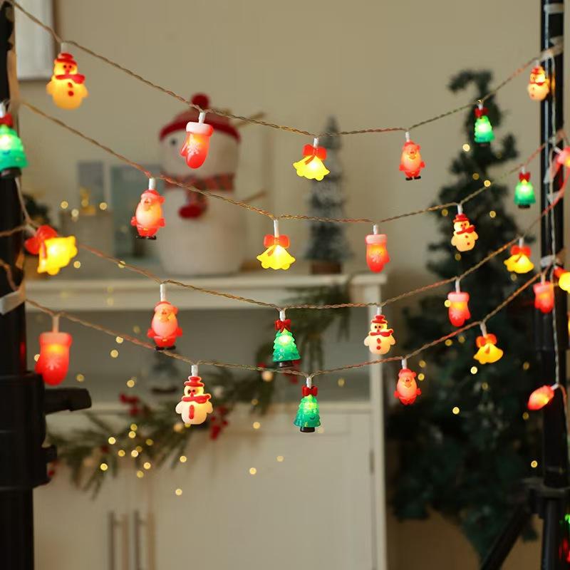 Christmas LED Light String Santa Claus Snowman Xmas Tree Hanging Ornaments Navidad Decoration For Home New Year Gift