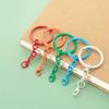 10 Pieces Colorful Metal Keychain Rings with Chains and Clasps for Keys Fashionable Key Holders Jewelry Accessories