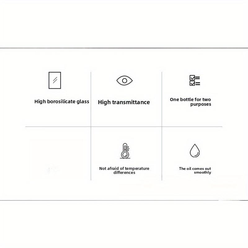 Borosilicate Glass Oil Dispenser with Dual Spout , Stopper , Heavy Duty Thermal Shock Resistant Measuring Bottle with Color Coded Caps