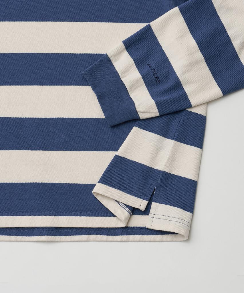 LE TIGRE Rugby Stripe Longsleeve T-Shirt (Ecru-Blue)