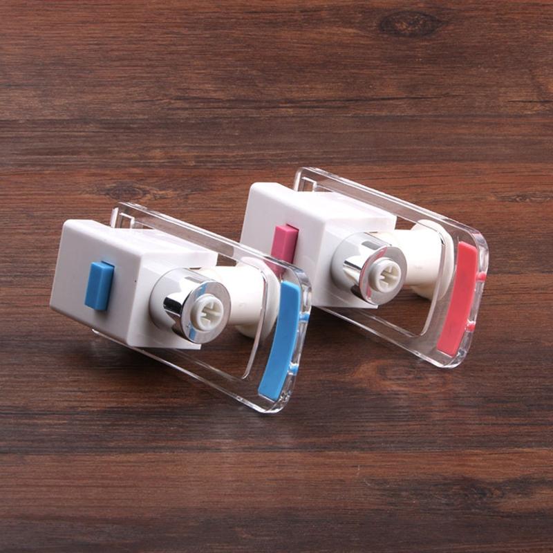 2 Pcs Replacement Faucet Spout for Water Dispenser with Two Water Valves Durable Blue and Red Pack Easy to Operate