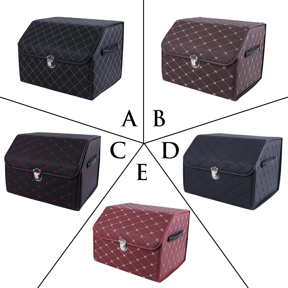 Collapsible Car Trunk Storage Box High Capacity Organizer In The Car Pu Leather Trunk Tool Box Auto Accessories Storage Bag