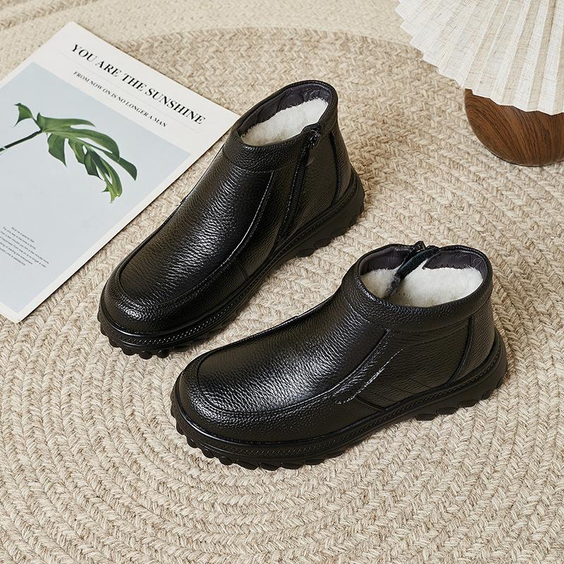 

Внешняя торговля большой размер женская обувь хлопковая обувь натуральная кожа зимний бархат зимние сапоги на мягкой подошве кожаная обувь женская теплая и н 45 чёрный