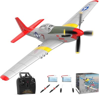 RC-Flugzeug P51D Mustang RTF für Anfänger, 2,4 GHz 4-Kanal-Fernsteuerungsflugzeug, einfach zu fliegen mit Gyrostabilisierung, Outdoor-Hobbyspielzeug für Kinder und Erwachsene