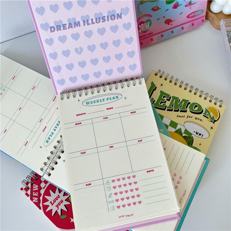 Kawaii Sweet Coil Time Management Notepad Cute Daily Weekly Planner  Agenda Organizer Diary Journal Notebook Stationery
