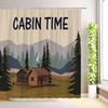 Rustic Cabin Shower Curtain Forest Animal Bear Deer Elephant Woodland Farmhouse Bathroom Decor Fabric Bath Curtains with Hooks