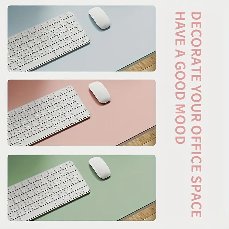 Faux Leather Desk Mat - Non-Slip, Waterproof, Stain-Resistant | Ideal for Office & Study | Available In Multiple Sizes | Pink, Smooth Finish, Desk Pad