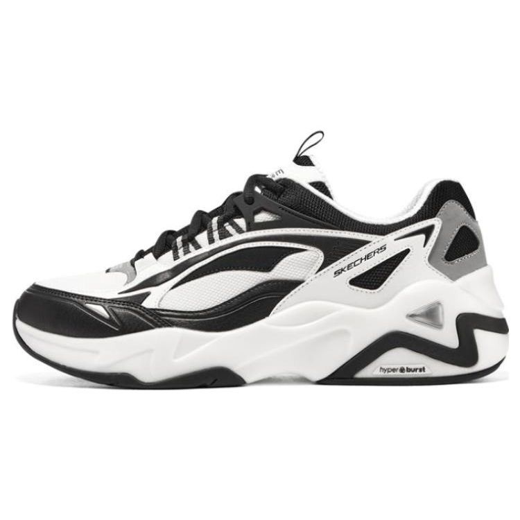 Кроссовки Skechers DLites Hyper Burst Panda Низкие Беговые Кроссовки Мужские Кроссовки Черно-белые 232426-WBK 42.5