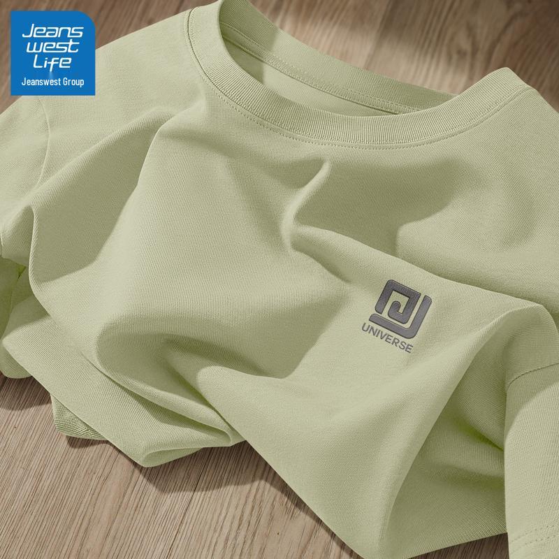 JEANSWEST LIFE Herren T-Shirt mit Wappenaufdruck aus schwerer Baumwolle