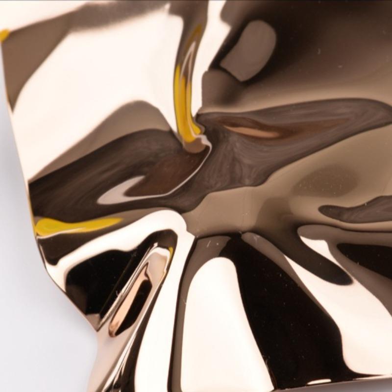 Stainless Steel Fruit Tray Luxury Wavy Fruits Trays Aesthetic Decorative Plate Elegant Modern Food Plates Table Decorations