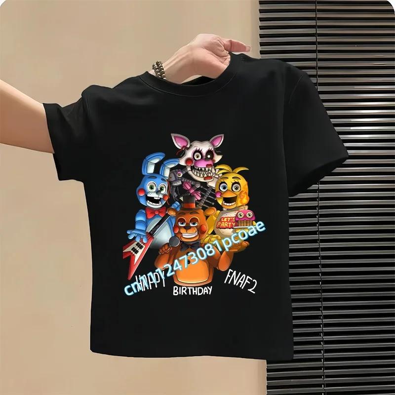Graphic T-shirt Children Casual Sports Tops Short Sleeves Kids Clothing New Five Nights At Freddys Kids Cartoon