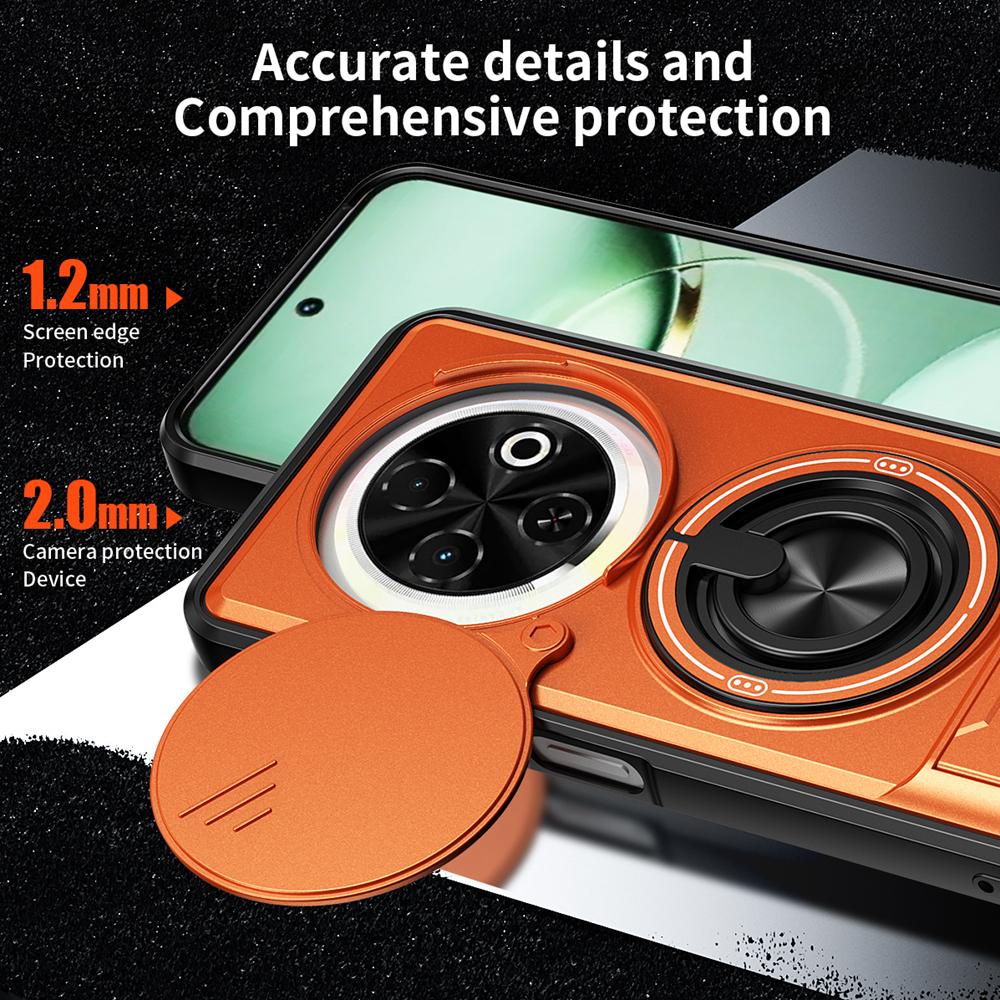 KEYSION Magnetic Phone Case for TECNO Spark 30C 4G Slide Camera Protection Upright Kickstand Shockproof Back Cover for Spark 30C