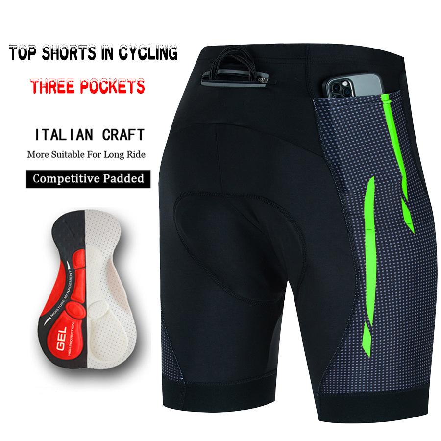 Outdoor Cycling Shorts, Three-pocket Design, Convenient Storage, Quick-drying, Breathable, Shock-absorbing, Hip-protecting Professional Cycling Pants