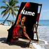 Custom Name Personalized SLAM DUNK Print Beach Towel, for Trip Camping Beach Party Home Decor, Birthday Gift for Family & Friends