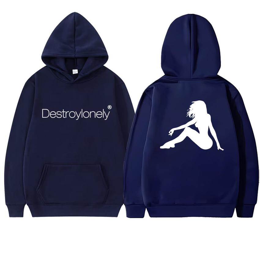 

Hot Rapper Destroy Lonely Double Sided print Hoodie New in Men women Gothic hip hop Fleece streetwear Unisex Casual Sweatshirt 3XL