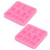 2PCs Silicone Mold DIY Hand Made Tool Cartoon Animals Shape High Temperature Resistance(Pink )