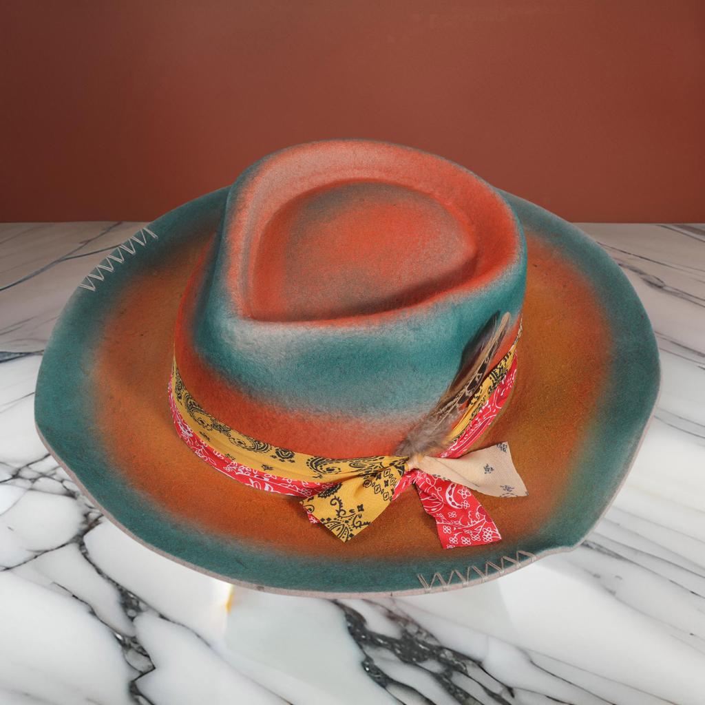 Cappello Homburg Panama Vintage Cappello da Rancher Western dell'Età Vittoriana Trilby Versatile Cappello a Cilindro per Cena Abbigliamento Casual all'Aperto