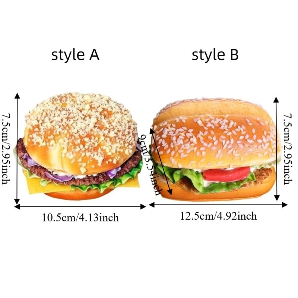 Realistic Beef Burger Model Soft PU Food Simulation Model Creative Fake Bread  Shop Window Display