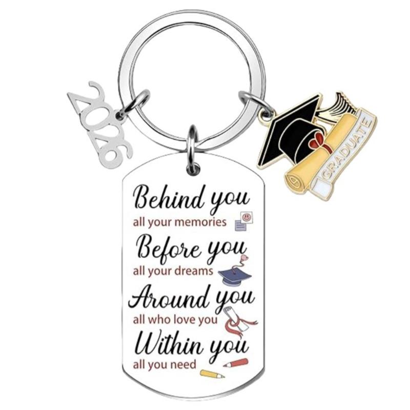 Stainless Steel Graduation Cap Keychain Bag Decoration For 2026 Commencement Academic Keepsake Graduation Gift
