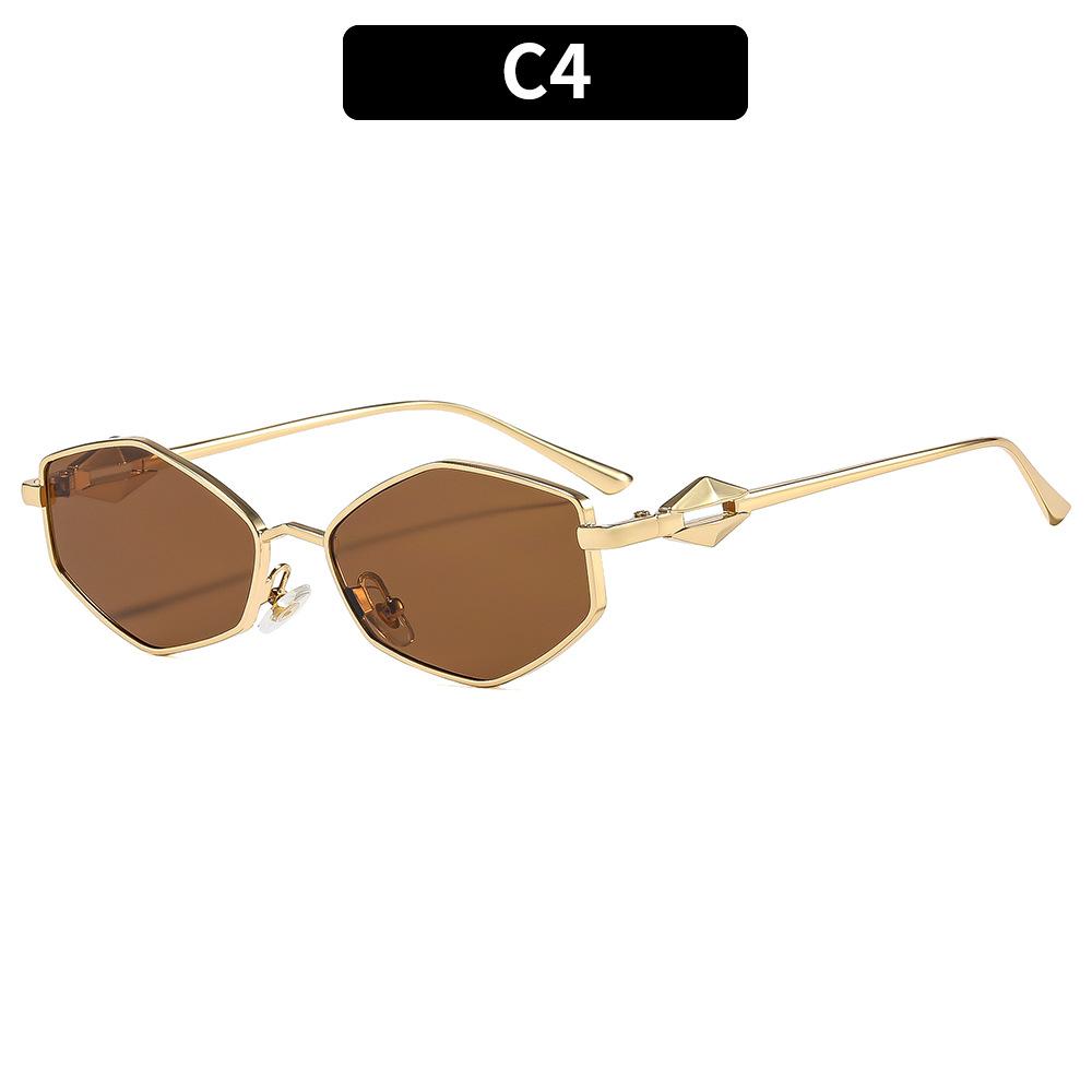 European And American Fashion New Irregular Metal Sunglasses High-End Casual Light Luxury Street Shooting Versatile Sunglasses Women'S Glasses