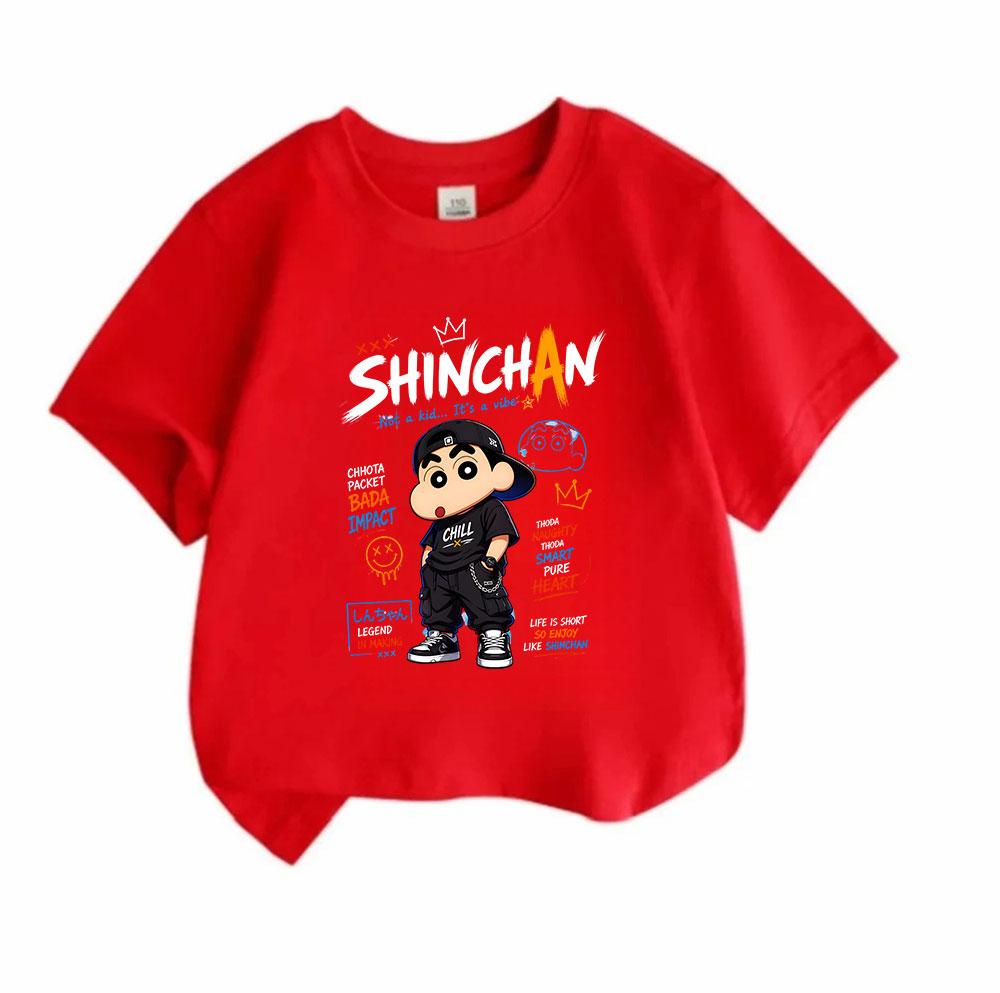 Kids Boys Girls 100% Cotton Crew Neck Short Sleeve T-Shirt, Cute Street Hip Hop Cartoon Print Casual Breathable Soft Tee for Daily Wear, Outing and Sc