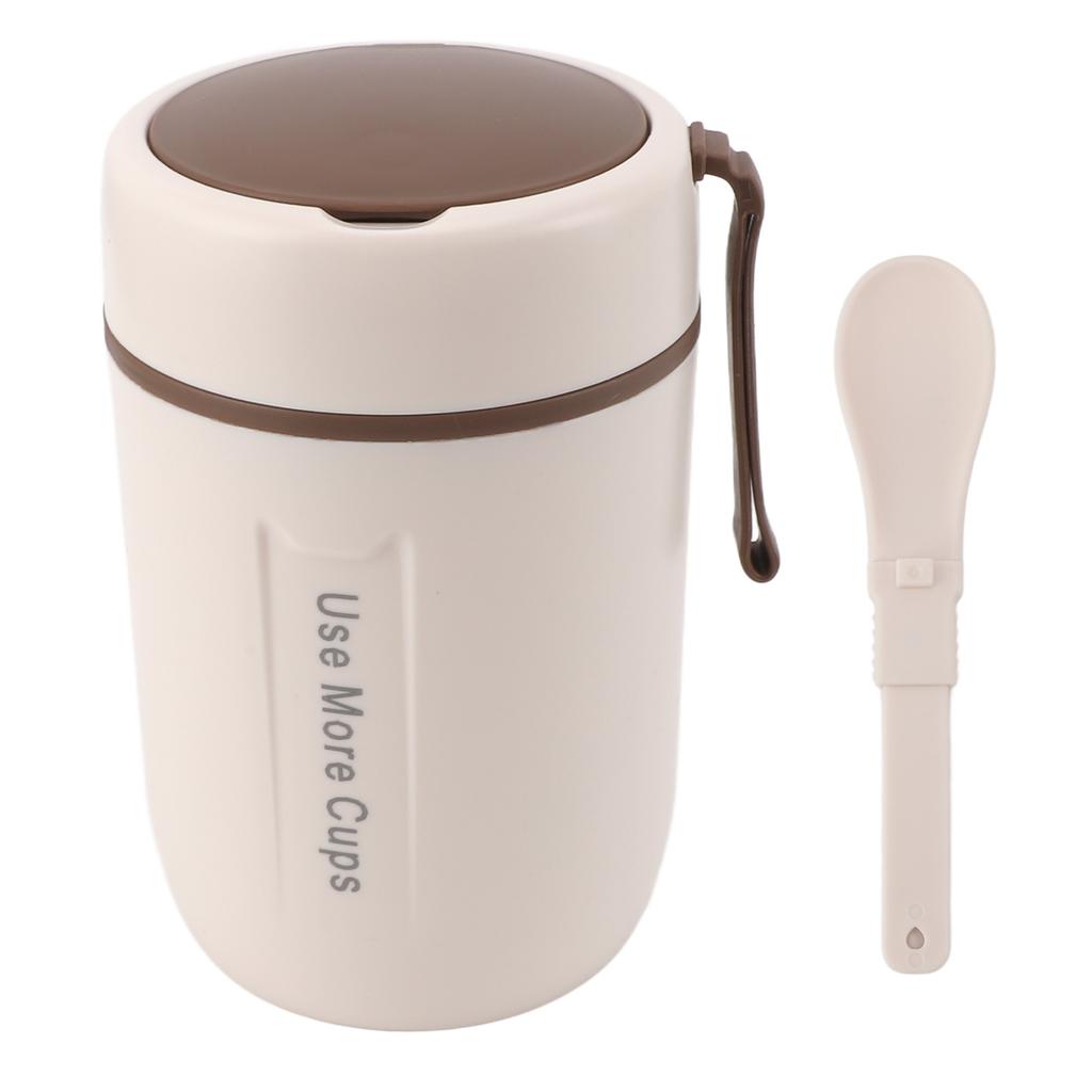 600ml Insulated Food Jar with Safety Cover with Spoon 304 Stainless Steel Leakproof Thermal Soup Cup for Boys Girls