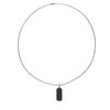Men's Black Titanium Steel Long Bar Pendant Necklace - Hip Hop Fashion Statement Accessories