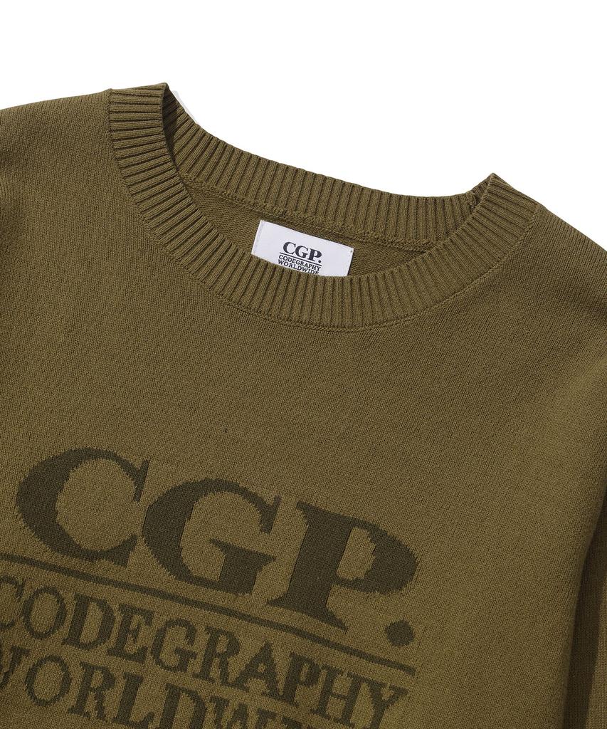 CGP (Women) Square Logo Knit - Olive