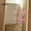 Removable Glass Decor for Home Inspirational Quote Decals Mirror, Motivational Saying Affirmation Stickers, Waterproof Transparent PVC Mirror