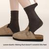 Cotton Socks - Fall and Winter Unlined Mid-calf Socks with Loose Elastic Cuffs, Anti-bacterial and Odor-resistant, Pile-up Socks