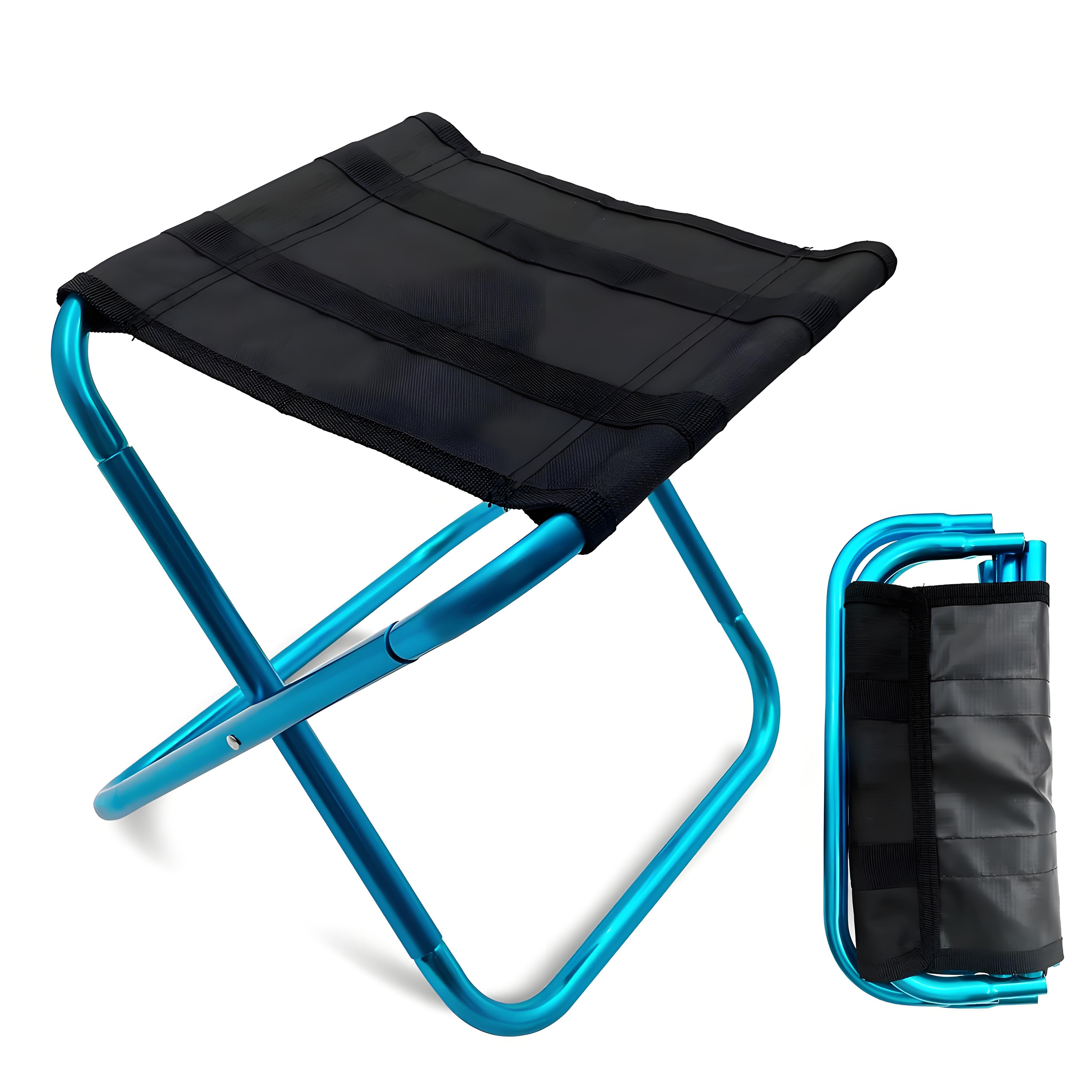 

Portable Mini Folding Stool, Small Camping Stool Mortable Stool Can Hold Up to 160 Lbs синий