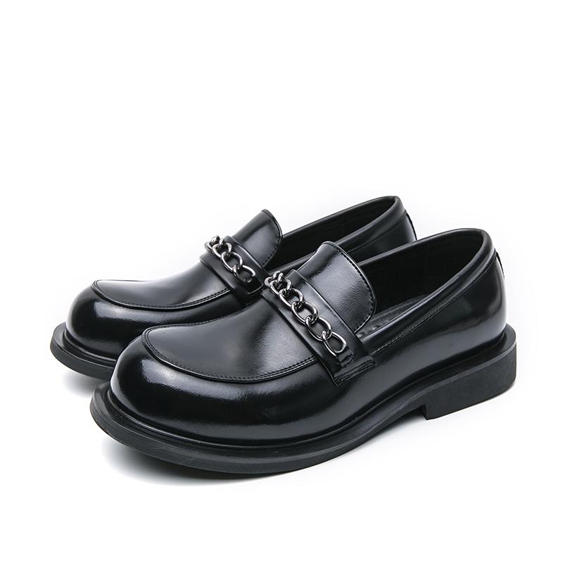 Men Loafers Punk Thick Sole Platform Height Increase Black Dress Prom Blazers Retro Tuxedo Party Shoes Large Size