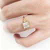 Anello aperto minimalista in oro 18 carati con strass, concubina Yintai