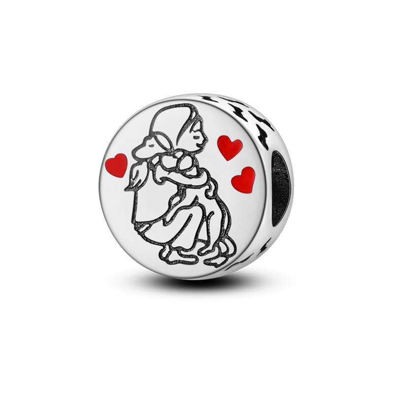 Koppar Kärlekshjärta Rund Känslomässig Serie Glänsande Zirkon Berlockpärlor Passar Bra Pan Originalarmband DIY Fest