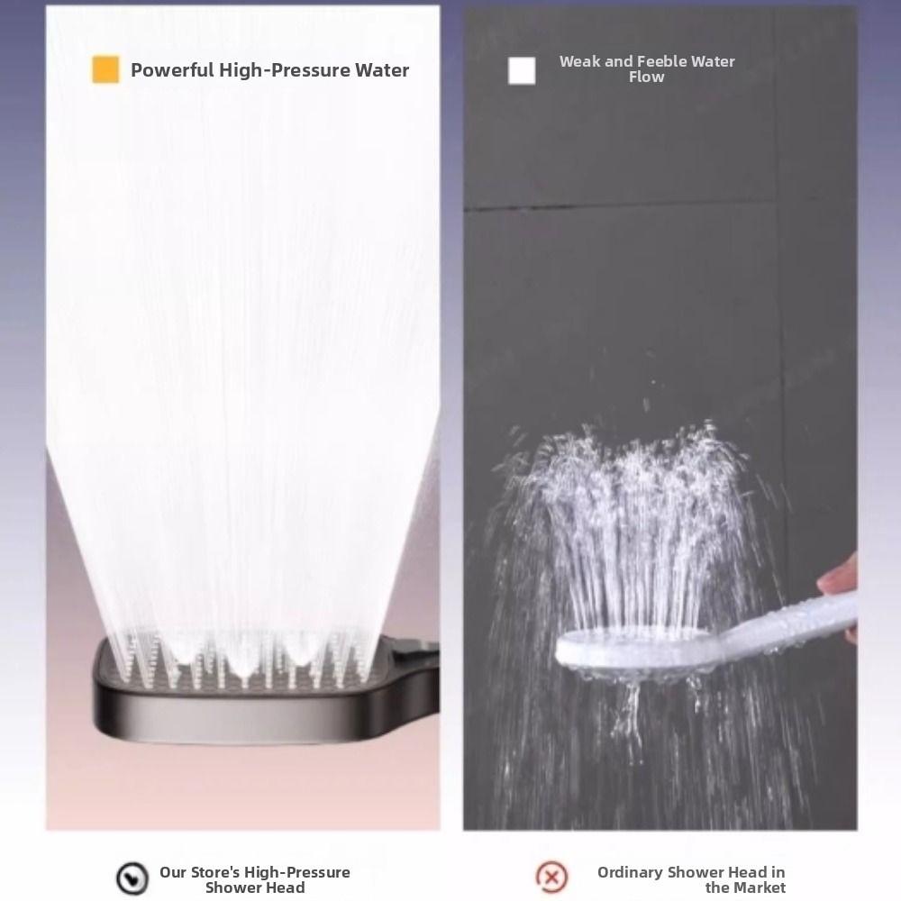 High Quality 15CM Large Panel Bath Shower Head High Flow Detachable Pressurized Shower Head 4 Modes Shower Replacement Universal