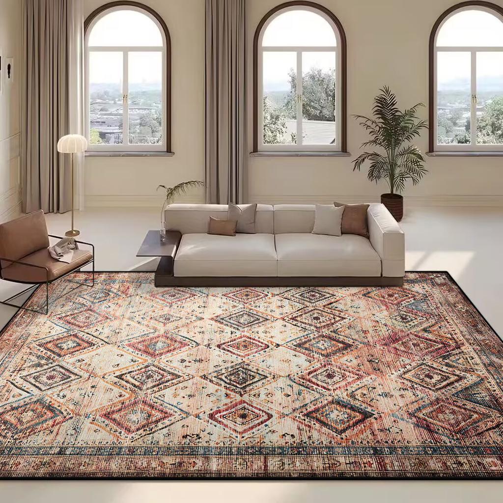 Persian Retro Carpet Living Room Boho Ethnic Home Decoration Plush Bedroom Rug Lounge Sofa Coffee Tables Non-slip Floor Mat Soft