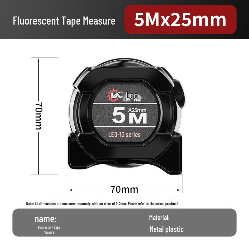 Durable 5m Steel Tape Measure with Auto-Lock & Fluorescent Ruler