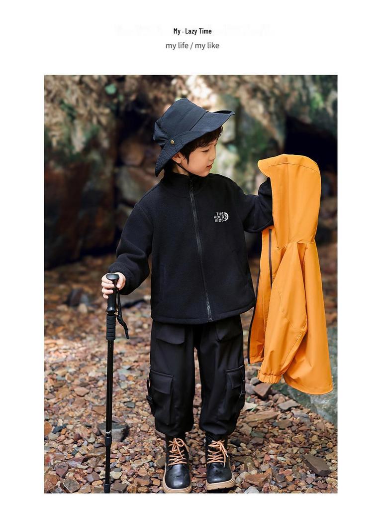 Boys' 3-in-1 Windbreaker Jacket - 2025 Spring/Autumn Kids' Waterproof Outdoor Coat