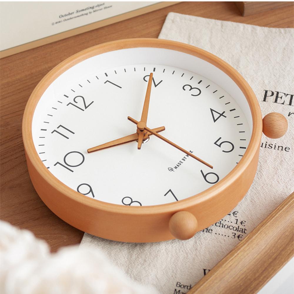 High-end Wooden Desk Clock 8/10 Inch Solid Wood Table/Wall Clock for Home Decor Study Room Living Room Office Desk /Wall Clock