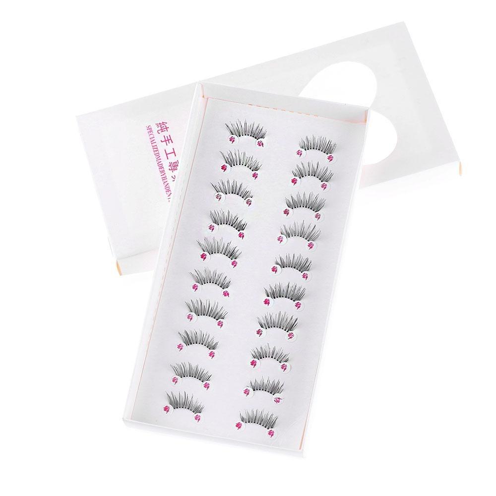 10 Pairs New Makeup Tool Natural Black False Eyelashes Fake Mini Half Corner