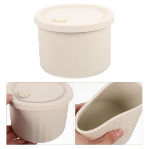 NUOLUX Silicone Lunch Box, Microwave Safe, Approx. 650ml, Lightweight, Round, Portable, Suitable for Commuting, Travel, Hiking, Camping, Picnics, Outd