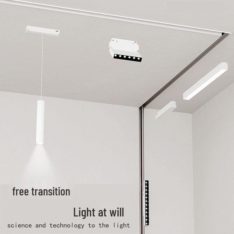 Pure White Recessed & Surface Mounted Magnetic Track Light - LED, No False Ceiling Needed